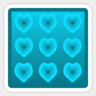 Teal Hearts Sticker